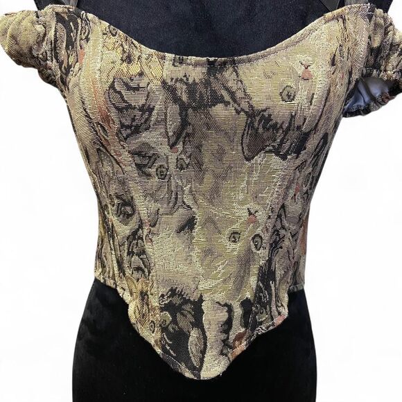 BSlingerie cat tapestry Bustier Corset size XS - Picture 3 of 8